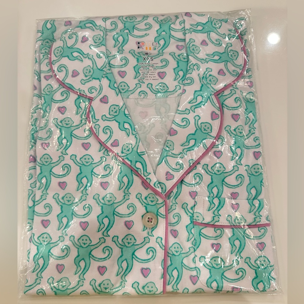 Roller Rabbit Lovely Monkey Polo pajamas set